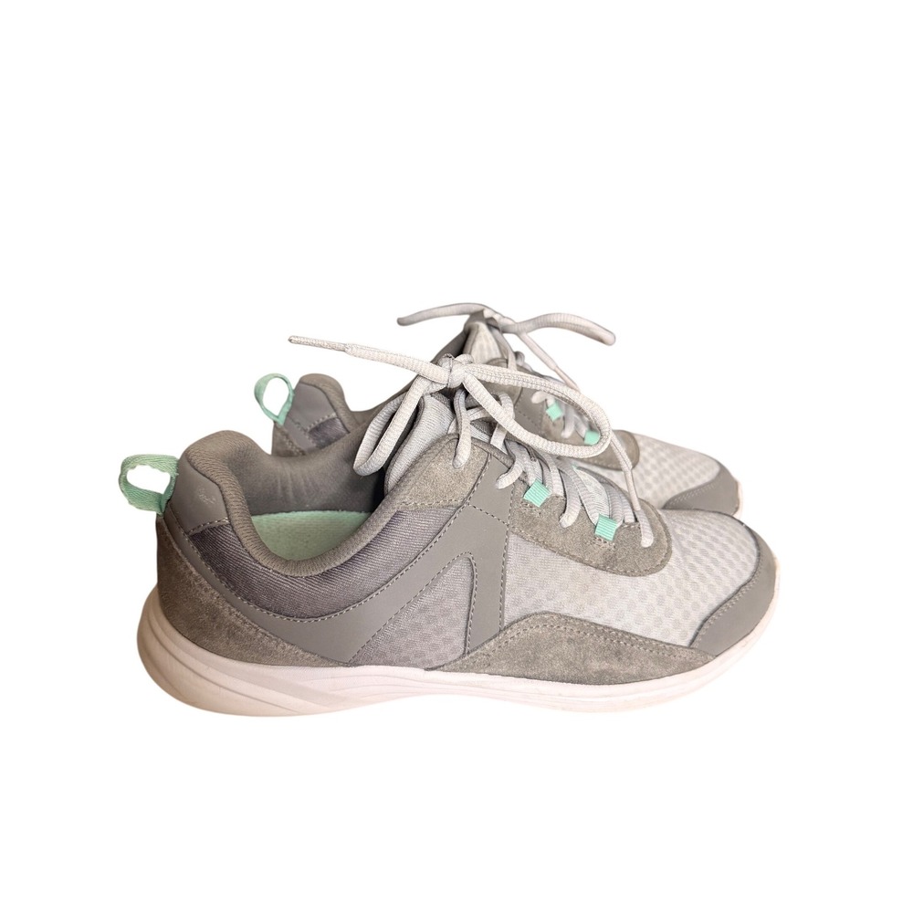 Vionic Chance Walking Shoes Womens 11 Gray Mint Green Orthotic Comfort Sneaker